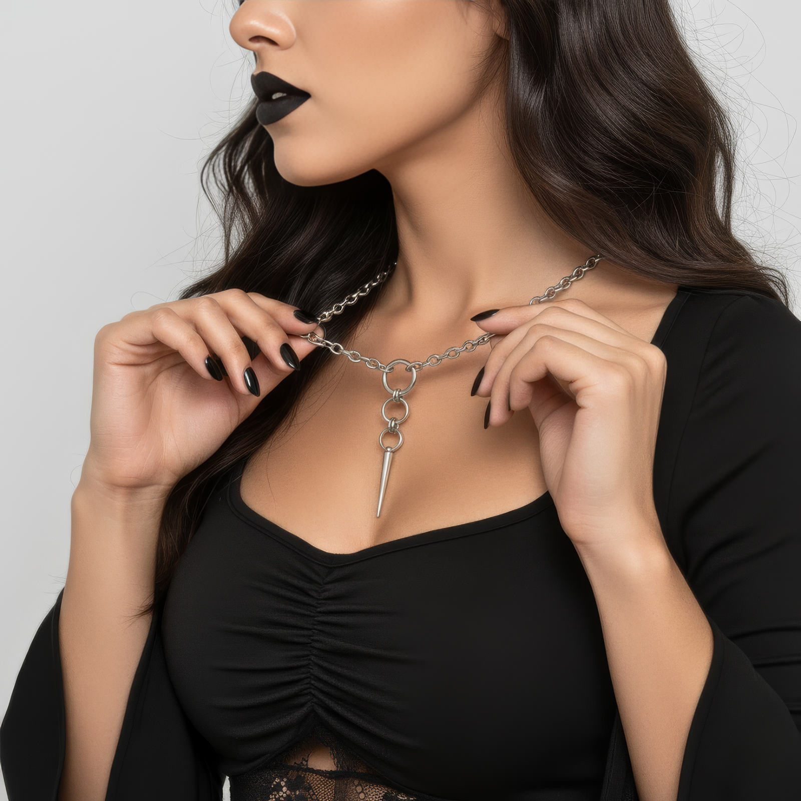 Hoop Spike Necklace
