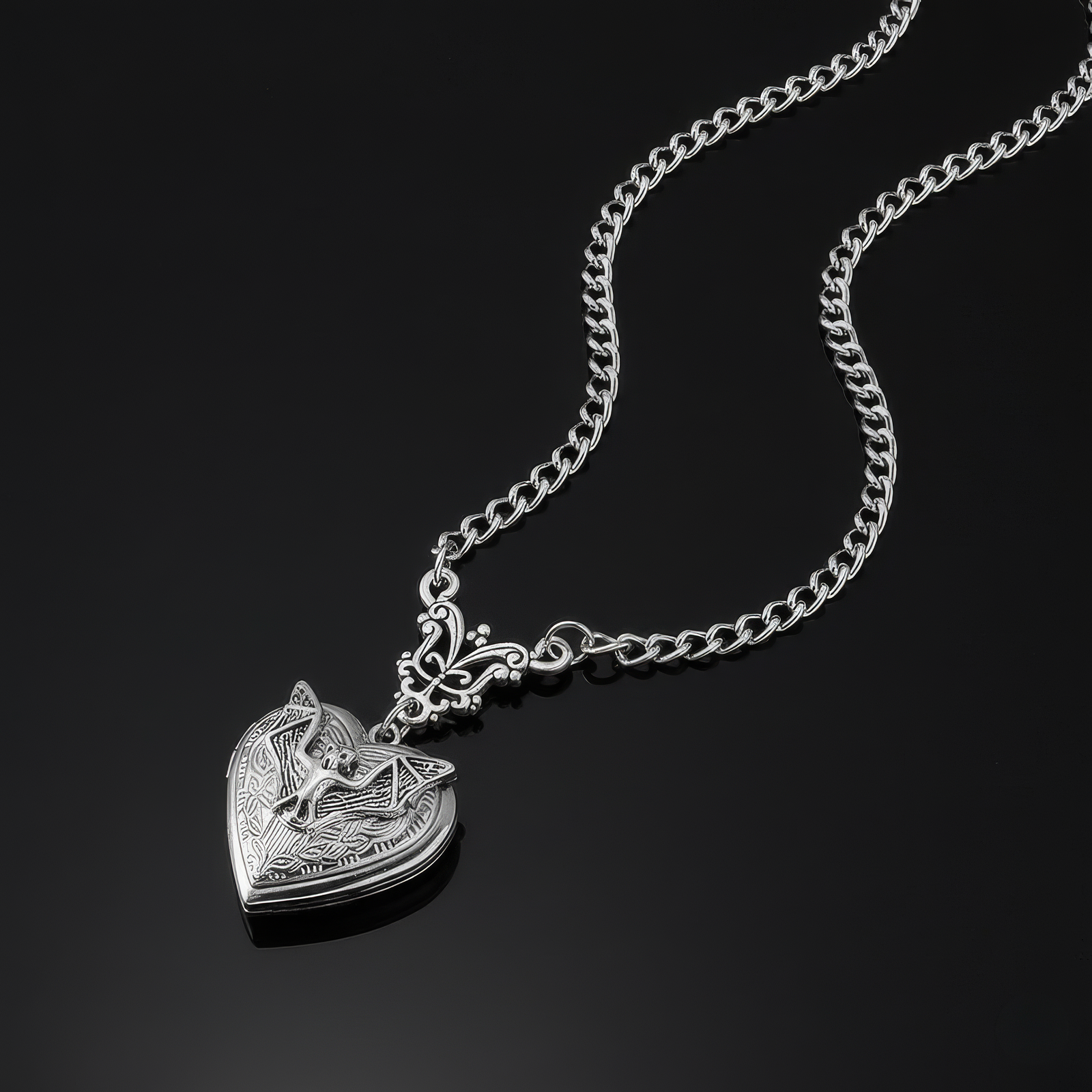 Bat Locket Necklace