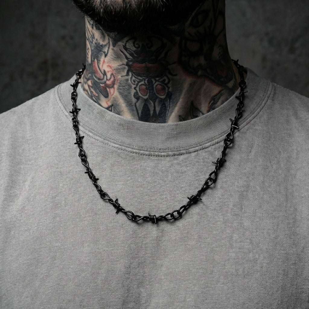 Black Barb Wire Necklace