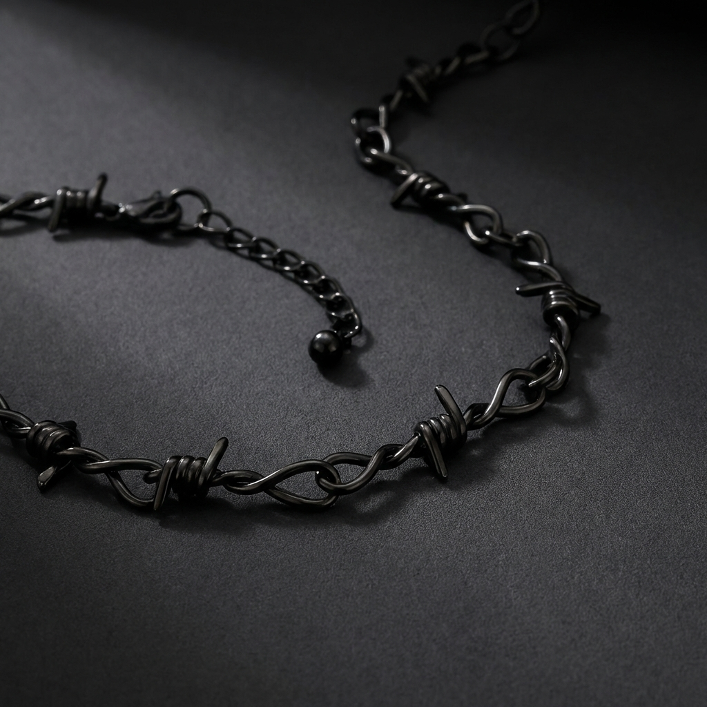 Black Barb Wire Necklace