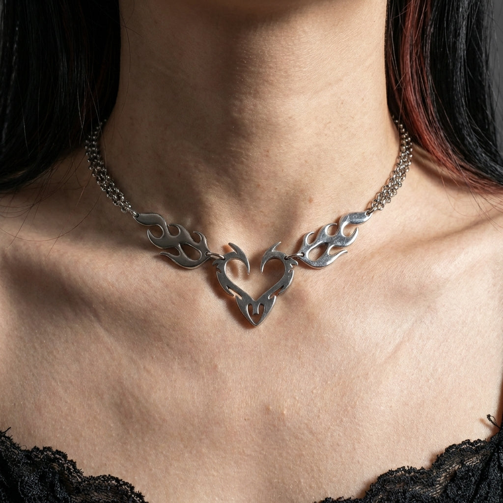 Flame Heart Choker