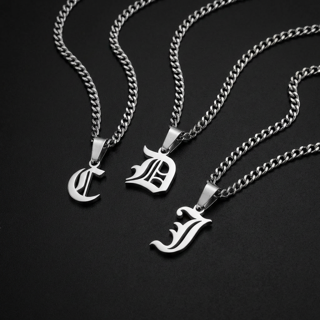 Gothic Letter Necklace