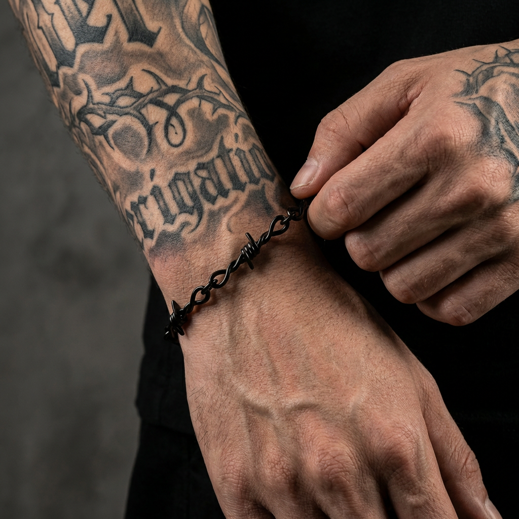 Black Barbed Wire Bracelet
