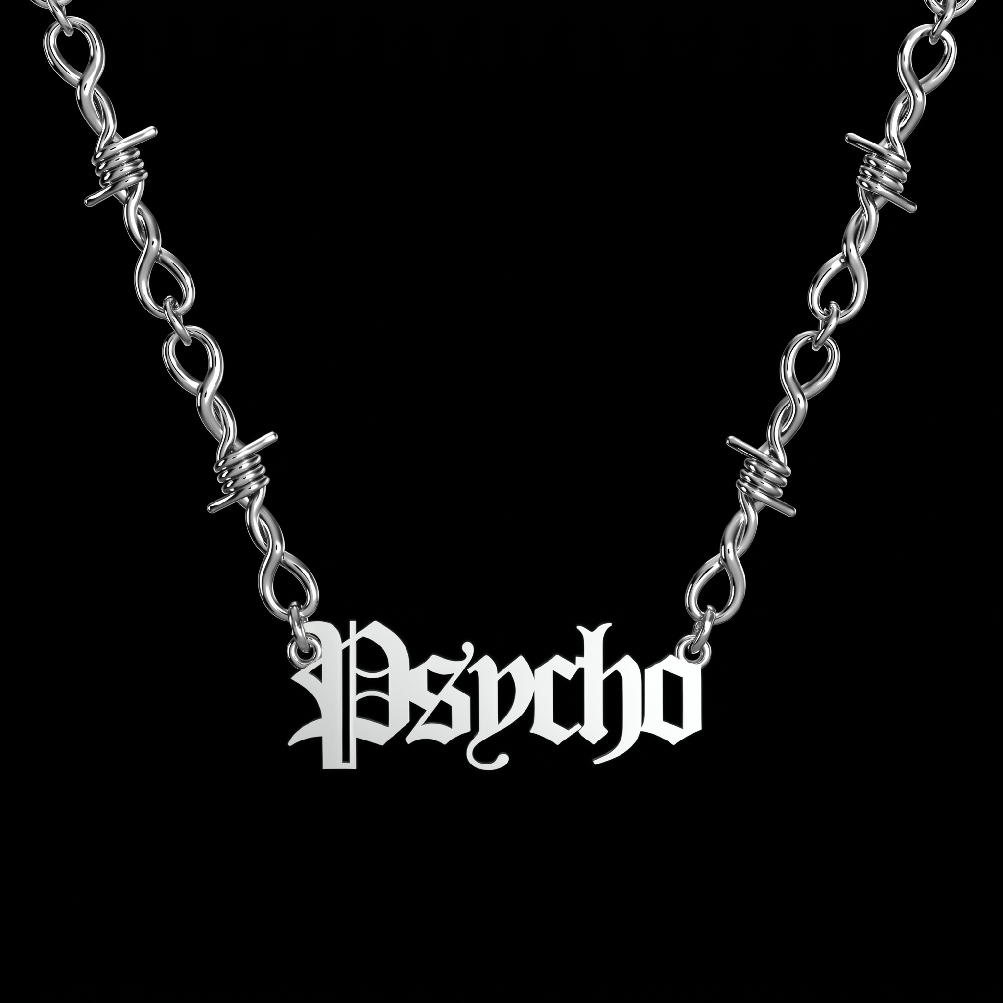 Barb Wire Name Necklace