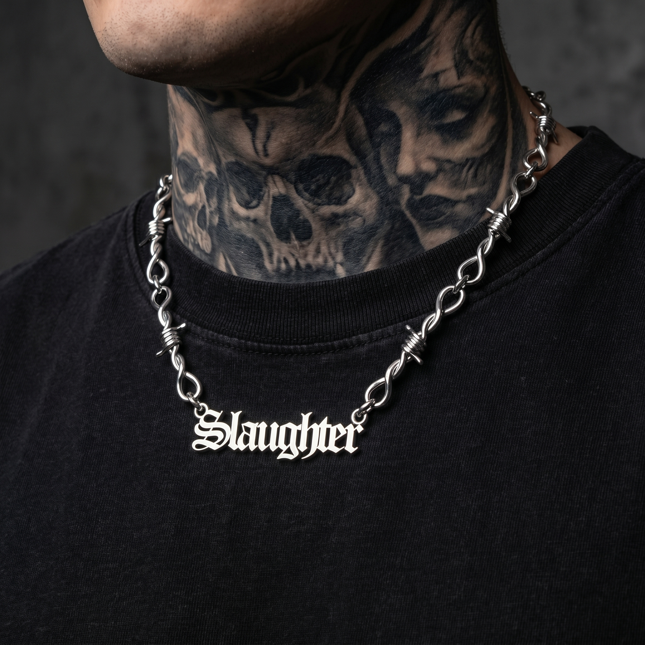 Barb Wire Name Necklace