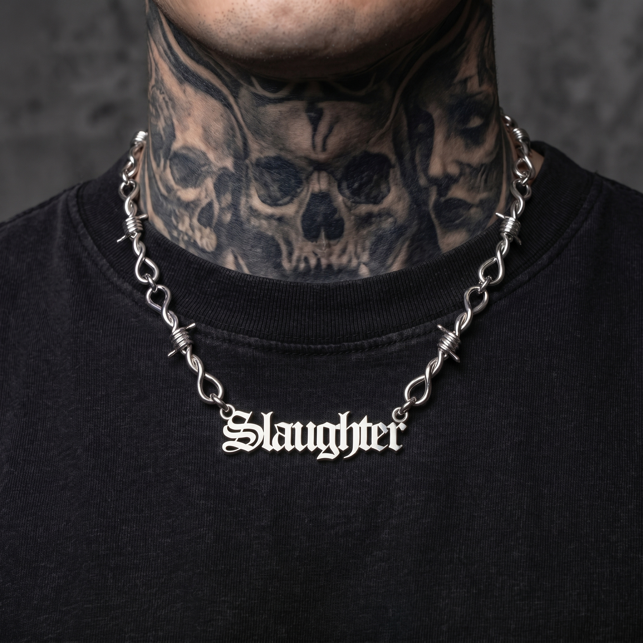 Barb Wire Name Necklace
