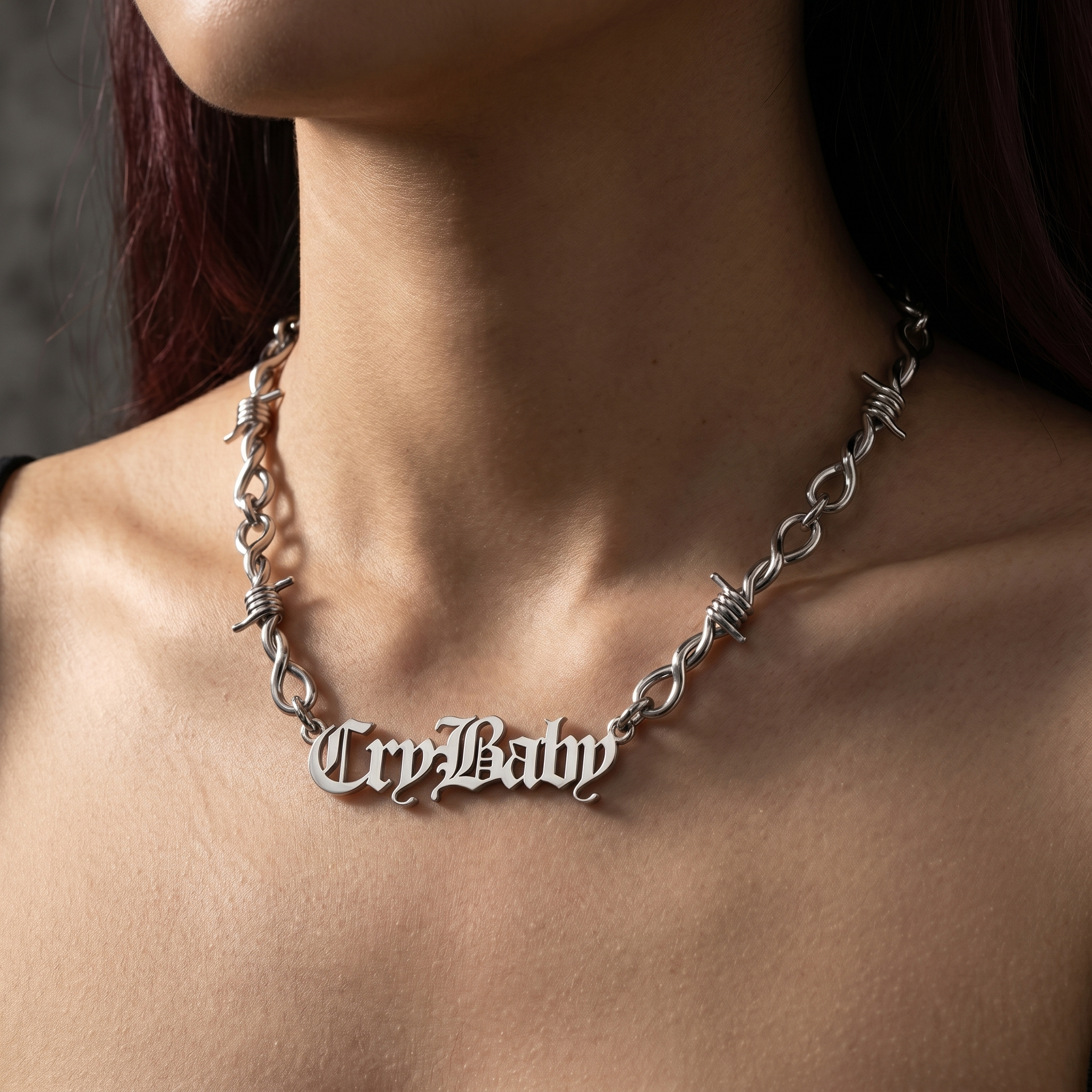 Barb Wire Name Necklace