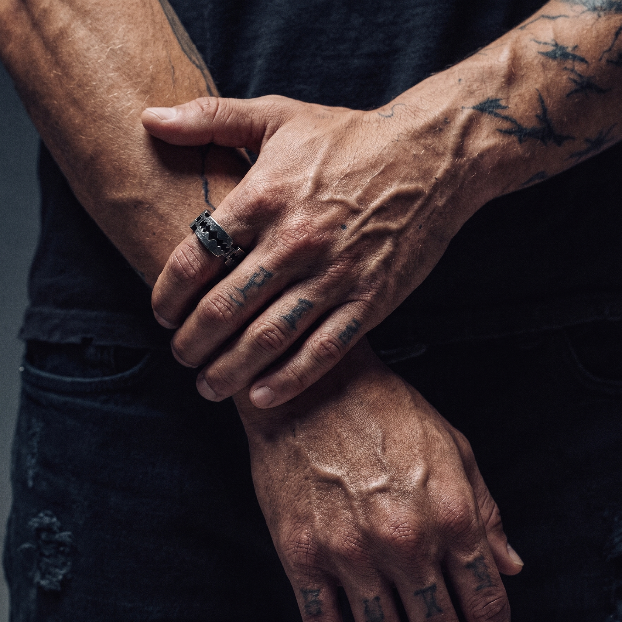 Gunmetal Razor Ring