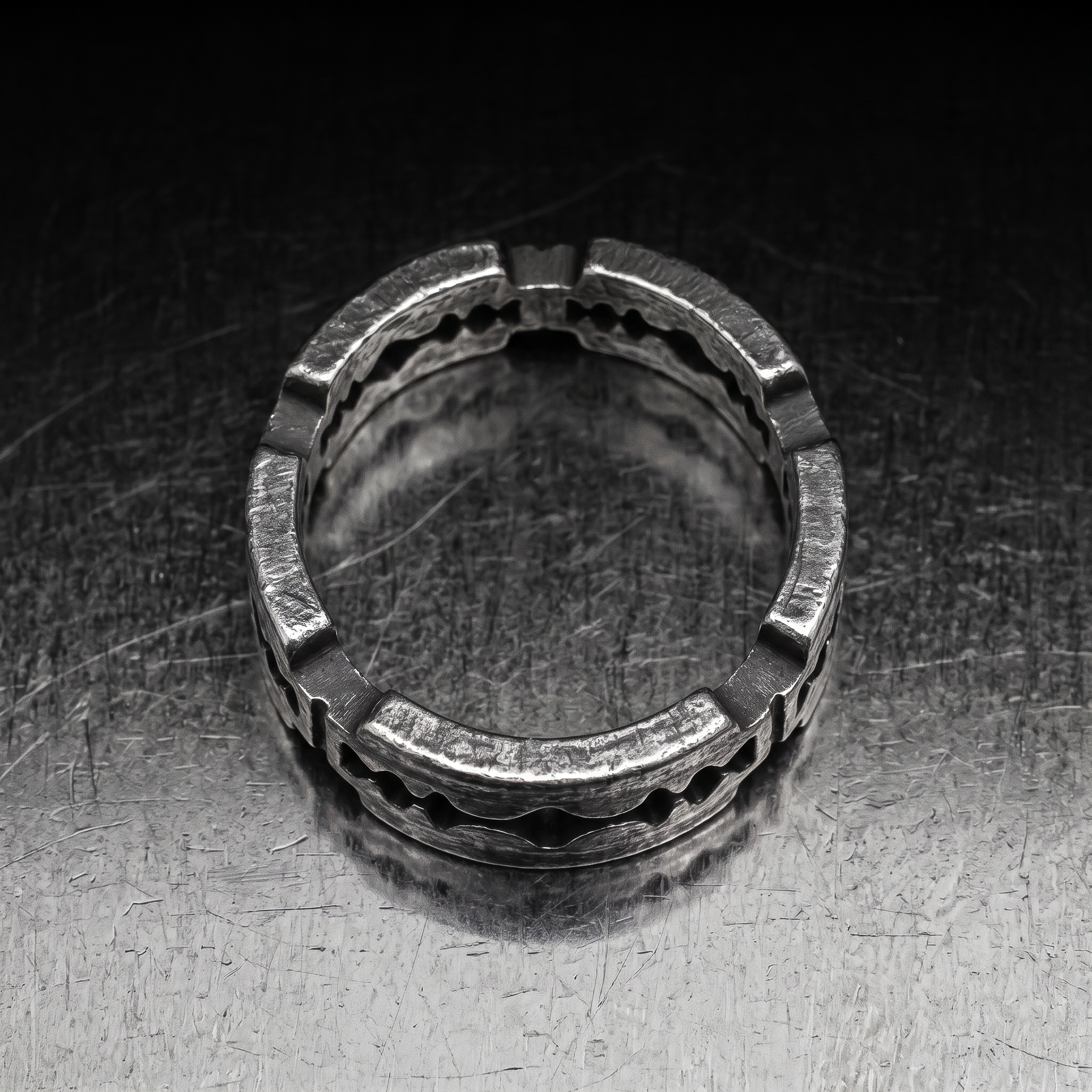 Gunmetal Razor Ring