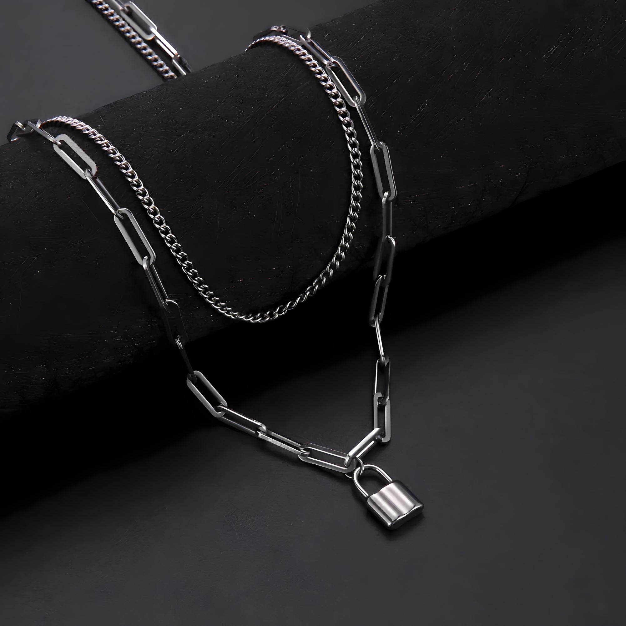 Layered Lock Necklace