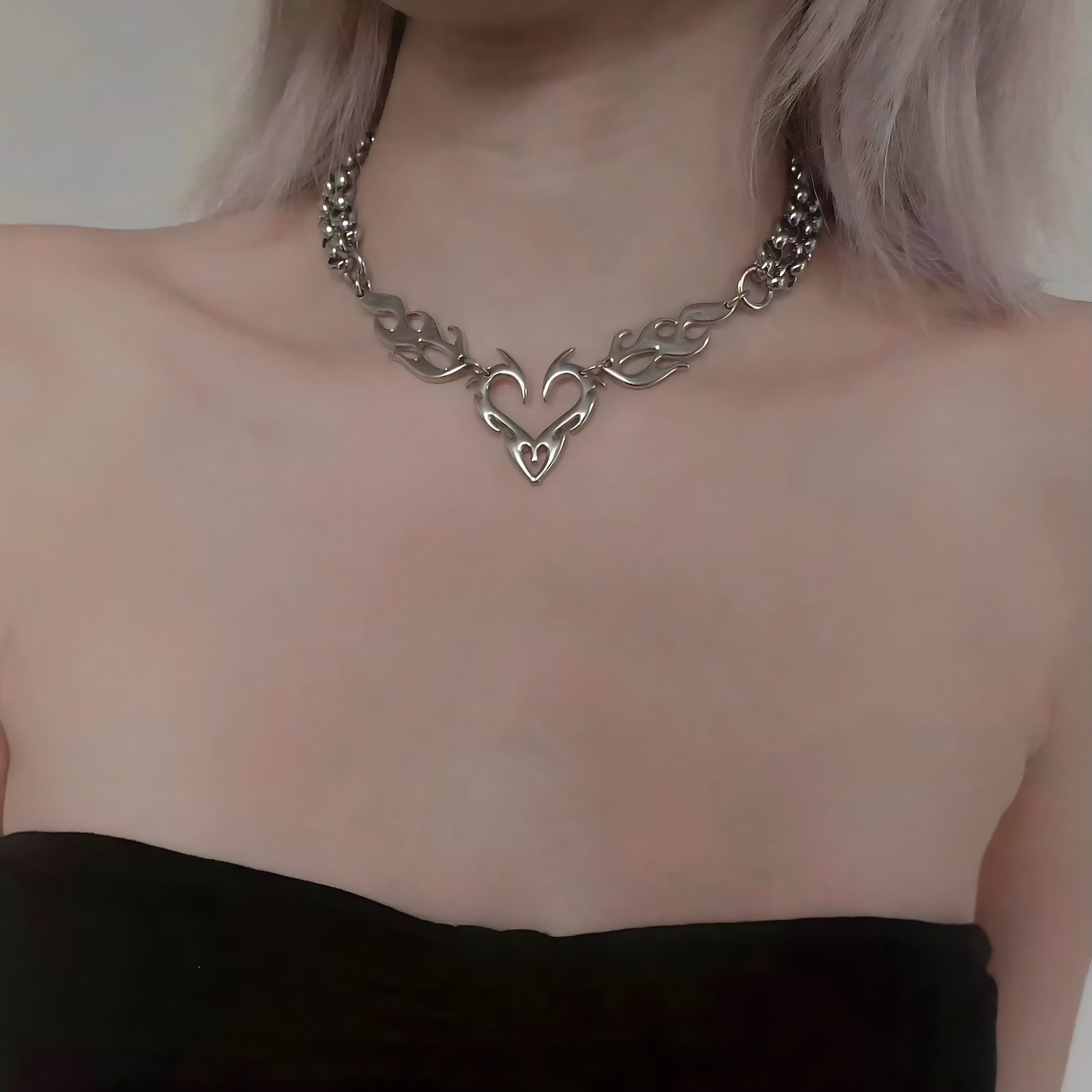 Flame Heart Choker