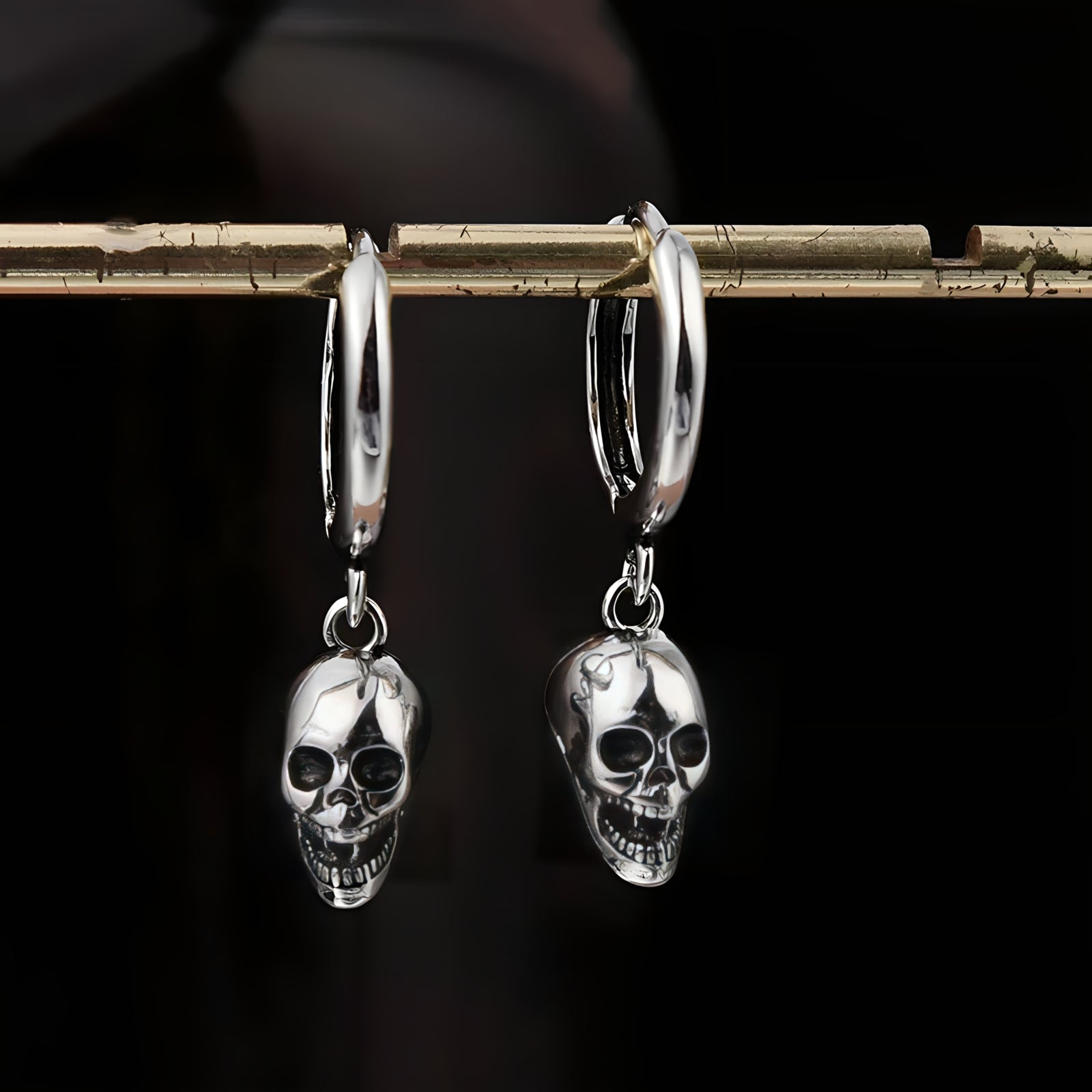 Crescent Moon Double Horn Dangly Charm Earrings in Gift Bag
