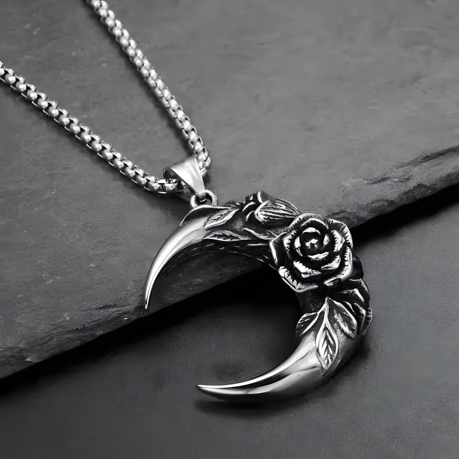 Rose Crescent Necklace