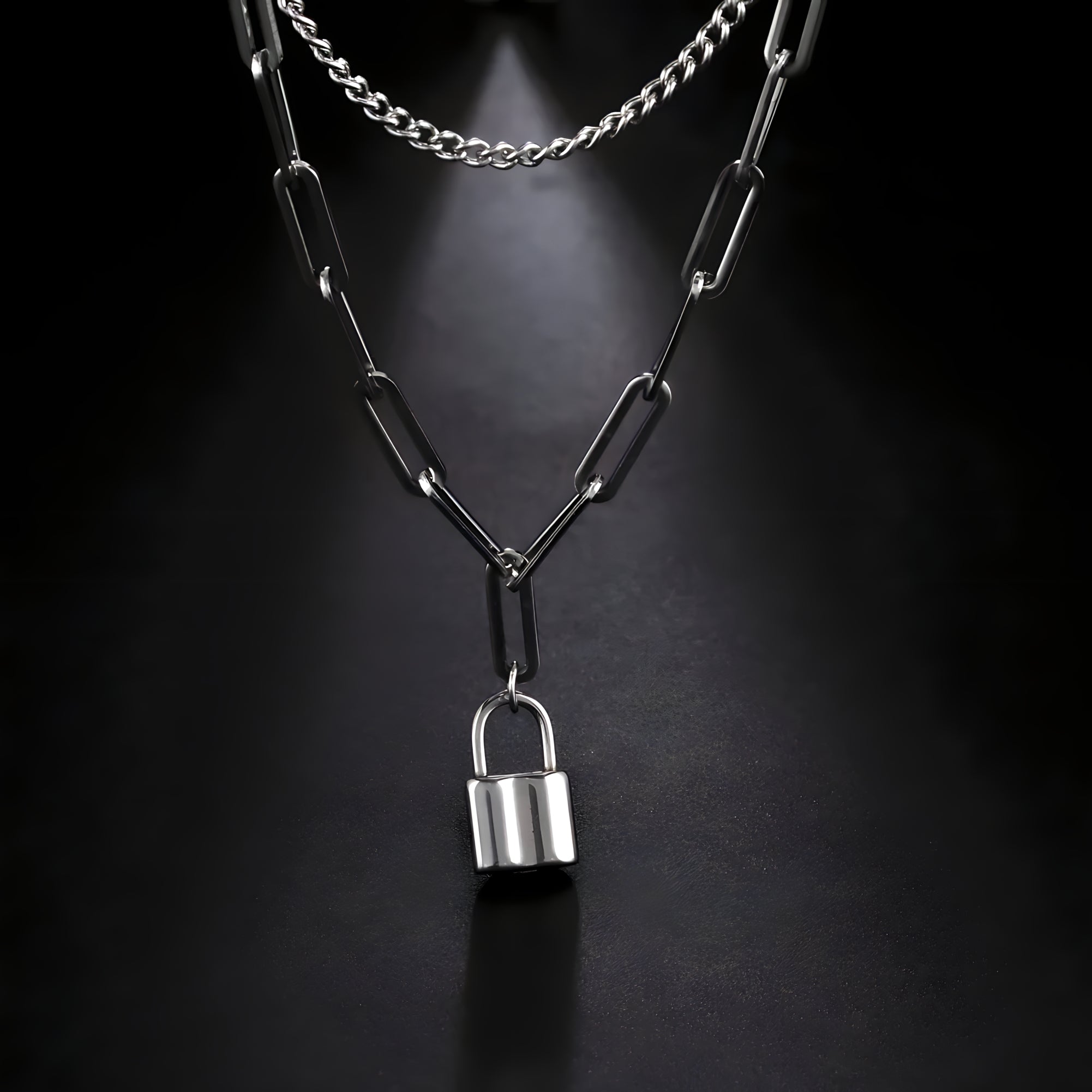 Layered Lock Necklace