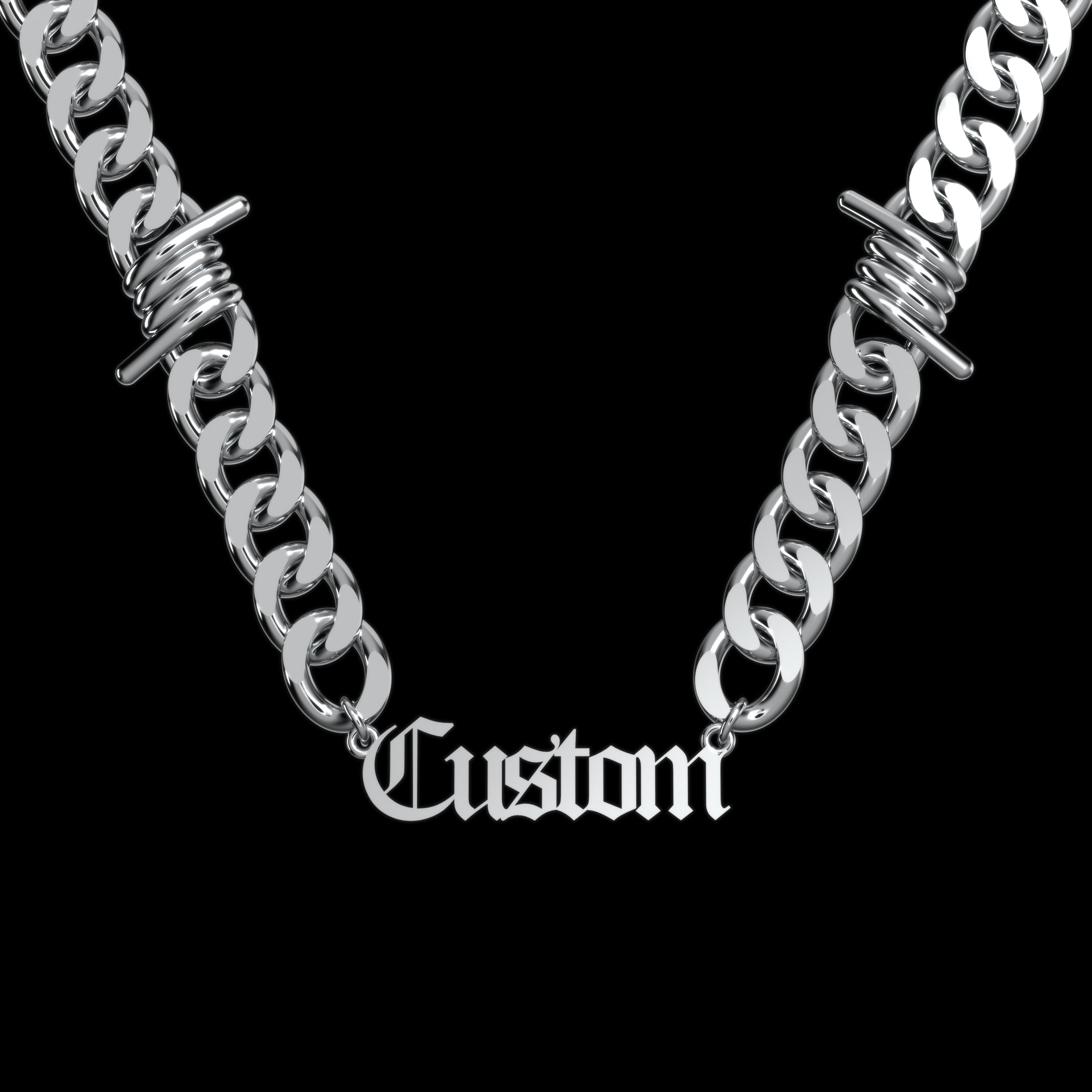 Barb Wire Cuban Personalized Chain